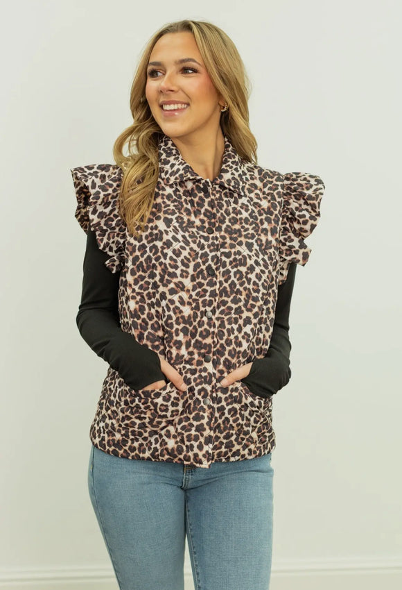 Wild Luxe Ruffle Puffer Vest