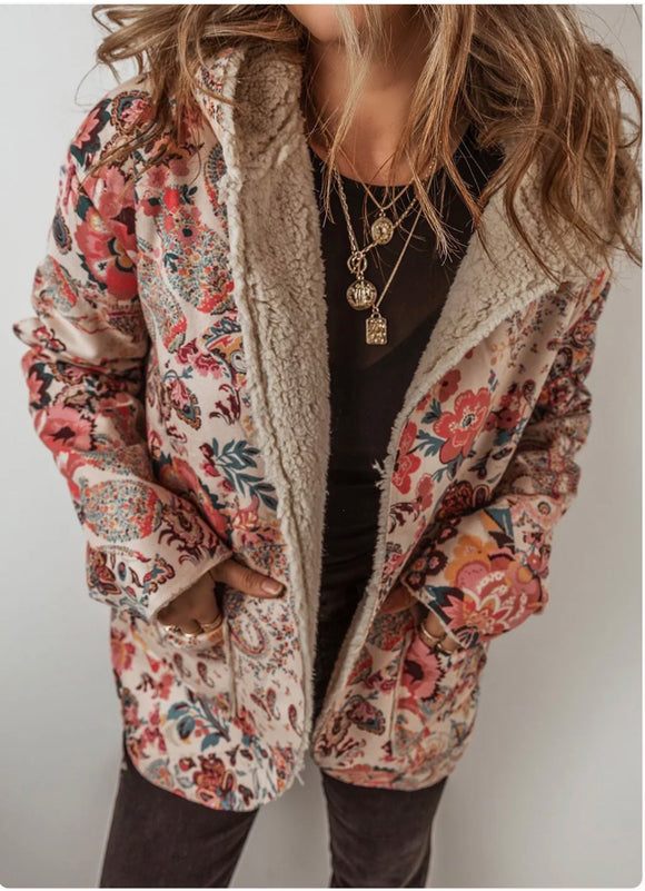 Boho Meadow Sherpa Jacket