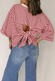 The Coastal Stripe Tie-Back Top