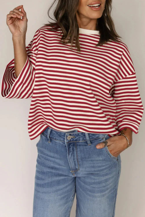 The Coastal Stripe Tie-Back Top
