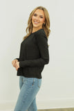 Midnight Muse Ribbed Top