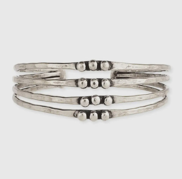 Triple Bar Hammered Cuff