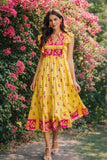 Golden Garden Stroll Midi Dress