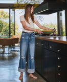 The Slow Burn Cuffed Wide Leg Jeans