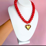 Bubble Heart Beaded Necklace