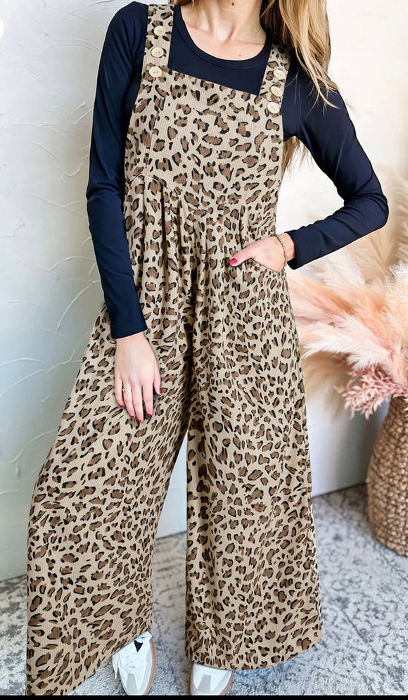 Wild Whimsy Leopard Overalls