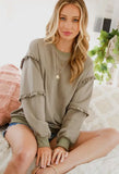 Olive Grove Ruffle Sweater