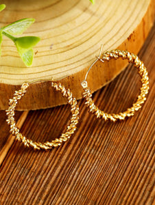 Gold Textured Hoops
