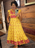 Golden Garden Stroll Midi Dress