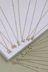 Bubble Charm Initial Necklace