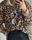 Classic Leopard Ruffle Blouse
