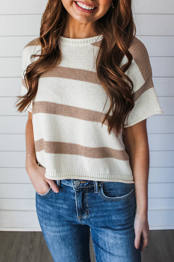 Khaki Coastline Knit Top