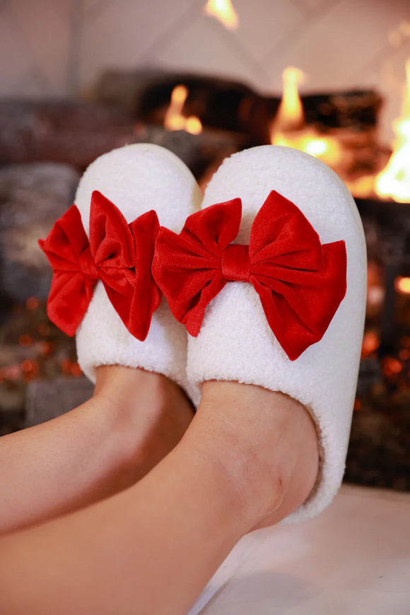 Merry & Bright Bow Slippers