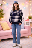 Easy Days Stripe Henley Pullover