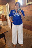 Bluebell Charm Embroidered Top