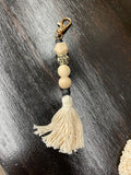 Wooden Beaded Tassel Keychains