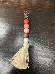 Wooden Beaded Tassel Keychains