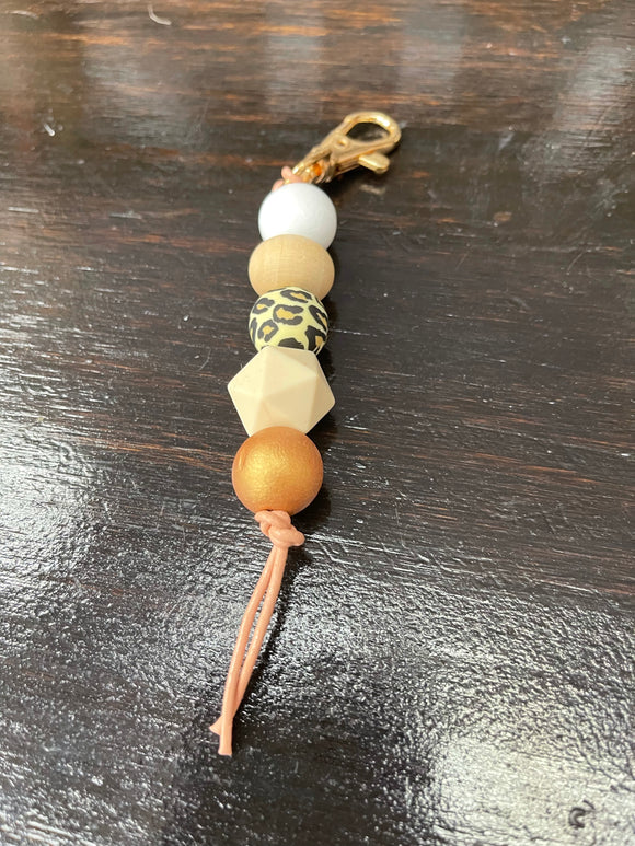 Wooden Beaded Tassel Keychains